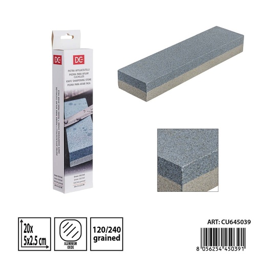 [0238476] Piedra para afilar cuchillos 20x5x2.5cm 120/240 - Utensilios de cocina y herramientas