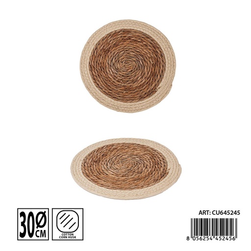 [0239312] Salvamanteles redondo de junco 30 cm - Accesorios de mesa