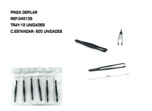 [045135] Pinza depilar plana 12/u - Accesorios de belleza