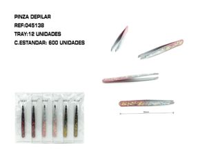 [045138] Pinza depilar decorada 12/u - Accesorios de belleza