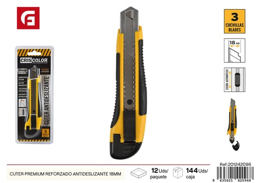[201242096] Cortador premium reforzado antideslizante de 18 mm - Herramientas de ferretería