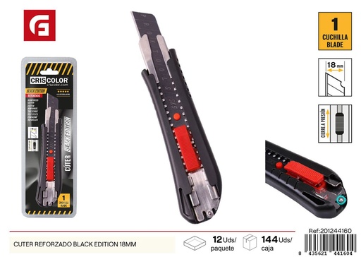 [201244160] Cortador reforzado de edición negra de 18 mm - Herramientas de ferretería