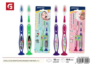 [150833455] Cepillo de dientes ergonómico infantil 1+1 - Cuidado personal