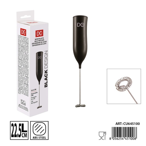 [0238473] Espumador de leche eléctrico recargable 3.7x22.5cm - Herramientas de cocina funcionales