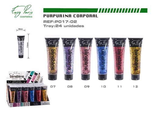 [P017-02] Purpurina en gel 24 unidades - Accesorios de maquillaje y manualidades