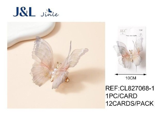 [8445801311818] Pestañita de pelo en forma de mariposa 12 unidades - Accesorios para el cabello