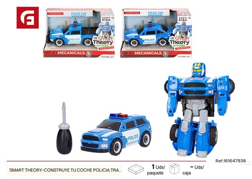 [161647938] Coche policía transformable Smart Theory 3 unidades - Juguetes educativos