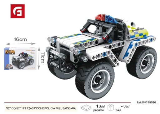 [161639026] Set de 199 piezas moto de policía de retroceso 6 años+ - Juguetes de construcción