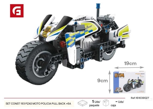[161639027] Set de 193 piezas moto de policía de retroceso 6 años+ - Juguetes educativos