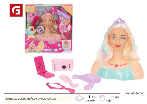 [161639014] Busto muñeca Isabella con accesorios 3 años+ - Muñecas
