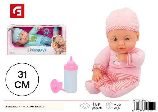 [161643414] Bebé blandito Colorbaby 32 cm con biberón - Muñeca para niños a partir de 24 meses