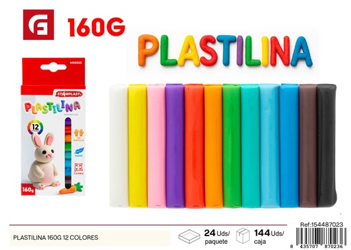 [154487023] Plastilina en 12 colores 160g - Materiales para manualidades