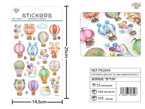 [PE2849] Stickers decorativos "Globo Aerostático" 14,5x25 cm - Accesorios decorativos