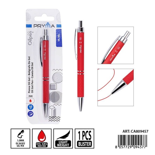 [0238819] Bolígrafo de gel 1 mm rojo - Herramientas de escritura PRYMA