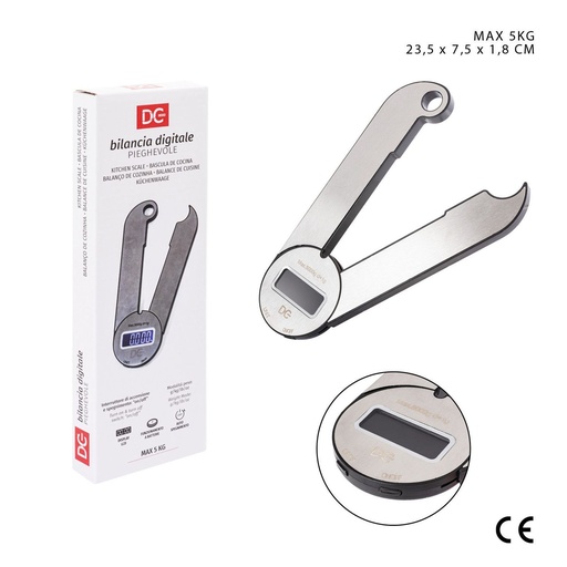 [0226106] Balanza digital plegable 5 kg 23.5x7.5x1.8 - Accesorios de cocina