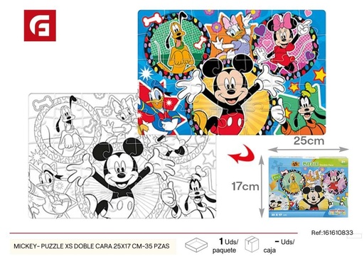 [161610833] Puzzle XS doble cara Mickey 25x17 cm 35 piezas - Juguetes y rompecabezas