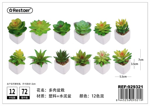 [929321] Planta suculenta 7 cm - Elementos decorativos y estilos compactos