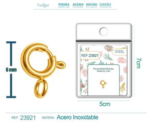 [23921] Cierre de acero dorado de 5mm para charm