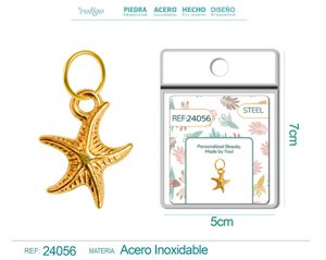 [24056] Charm de Acero Dorado Chapado en Oro 14K - Accesorios de lujo y joyería de calidad