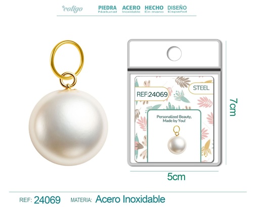 [24069] Charm de Acero Dorado Chapado en Oro 14K - Accesorios de lujo y joyería de calidad