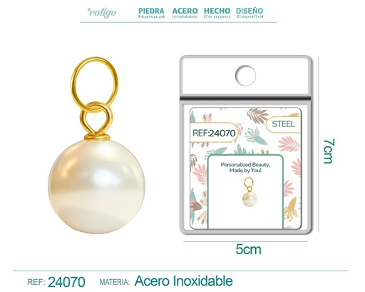 [24070] Charm de Acero Dorado Chapado en Oro 14K - Accesorios de lujo y joyería de calidad