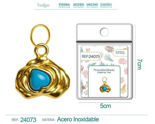 [24073] Charm de Acero Dorado Chapado en Oro 14K - Accesorios de lujo y joyería de calidad