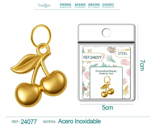 [24077] Charm de Acero Dorado Chapado en Oro 14K - Accesorios de lujo y joyería de calidad
