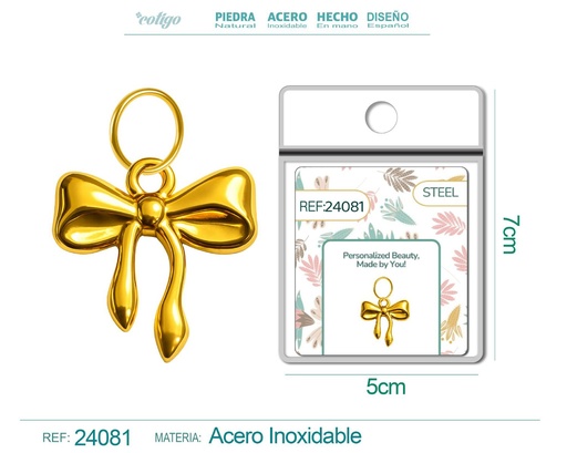 [24081] Charm de Acero Dorado Chapado en Oro 14K - Accesorios de lujo y joyería de calidad