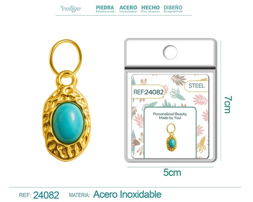 [24082] Charm de Acero Dorado Chapado en Oro 14K - Accesorios de lujo y joyería de calidad