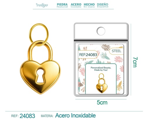[24083] Charm de Acero Dorado Chapado en Oro 14K - Accesorios de lujo y joyería de calidad