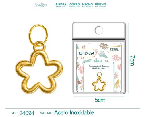 [24094] Charm de Acero Dorado Chapado en Oro 14K - Accesorios de lujo y joyería de calidad