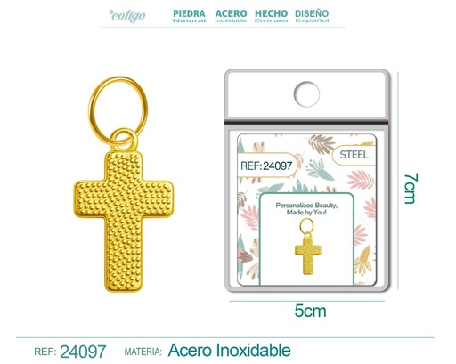 [24097] Charm de Acero Dorado Chapado en Oro 14K - Accesorios de lujo y joyería de calidad