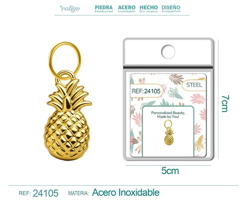 [24105] Charm de Acero Dorado Chapado en Oro 14K - Accesorios de lujo y joyería de calidad