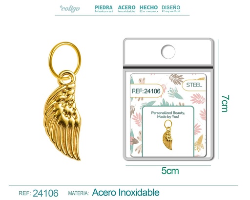 [24106] Charm de Acero Dorado Chapado en Oro 14K - Accesorios de lujo y joyería de calidad