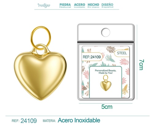 [24109] Charm de Acero Dorado Chapado en Oro 14K - Accesorios de lujo y joyería de calidad