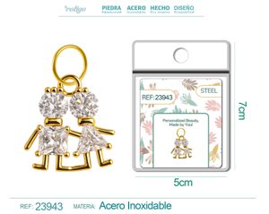 [23943] Charm de Cobre Chapado en Oro 14K con circonita - Joyería elegante y personalizada