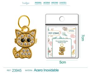 [23945] Charm de Cobre Chapado en Oro 14K con circonita - Joyería elegante y personalizada