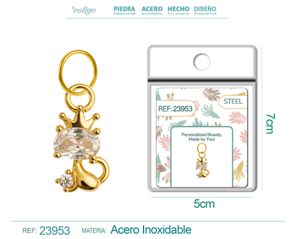 [23953] Charm de Cobre Chapado en Oro 14K con circonita - Joyería elegante y personalizada