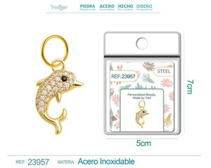 [23957] Charm de Cobre Chapado en Oro 14K con circonita - Joyería elegante y personalizada