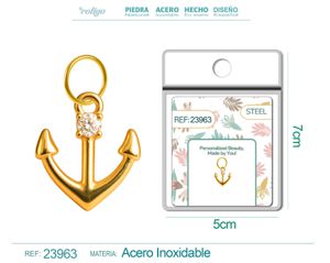 [23963] Charm de cobre chapado en oro de 14K con circonita - Accesorios de joyería y manualidades