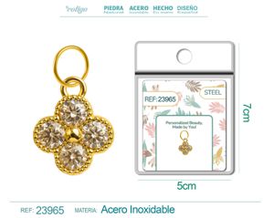[23965] Charm de cobre chapado en oro de 14K con circonita - Accesorios de joyería y manualidades