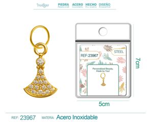 [23967] Charm de cobre chapado en oro de 14K con circonita - Accesorios de joyería y manualidades