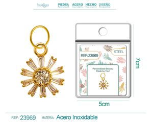 [23969] Charm de cobre chapado en oro de 14K con circonita - Accesorios de joyería y manualidades