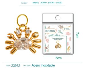 [23972] Charm de cobre chapado en oro de 14K con circonita - Accesorios de joyería y manualidades