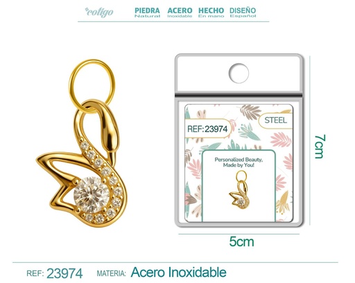 [23974] Charm de cobre chapado en oro de 14K con circonita - Accesorios de joyería y manualidades