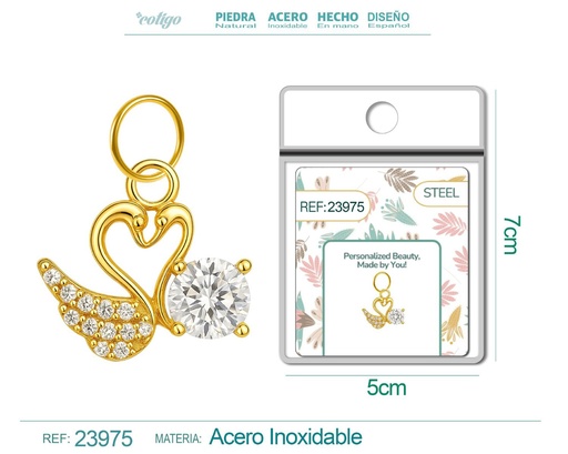 [23975] Charm de cobre chapado en oro de 14K con circonita - Accesorios de joyería y manualidades