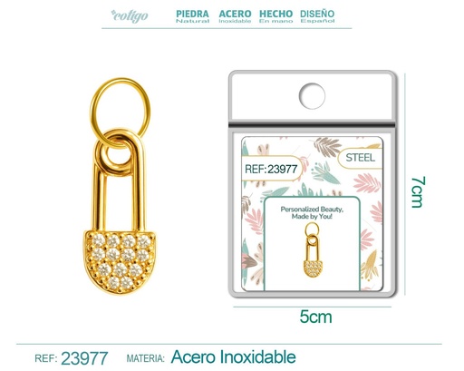 [23977] Charm de cobre chapado en oro de 14K con circonita - Accesorios de joyería y manualidades
