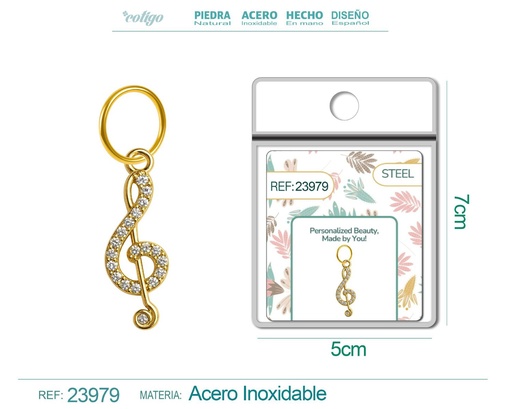 [23979] Charm de cobre chapado en oro de 14K con circonita - Accesorios de joyería y manualidades
