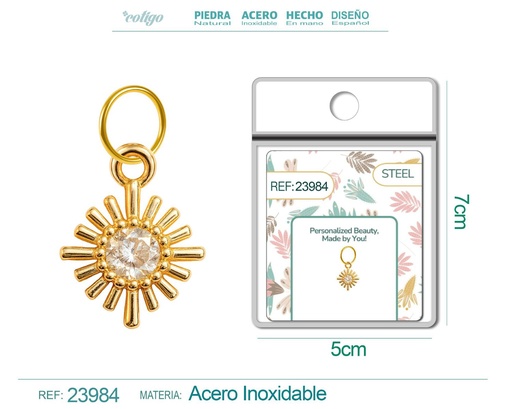 [23984] Charm de cobre chapado en oro de 14K con circonita - Accesorios de joyería y manualidades