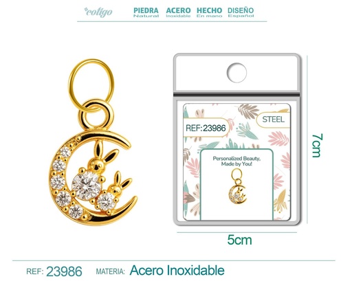 [23986] Charm de cobre chapado en oro de 14K con circonita - Accesorios de joyería y manualidades